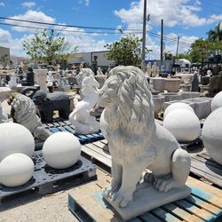 Concrete Stone Large Lion Statue / Cement Garden Lions