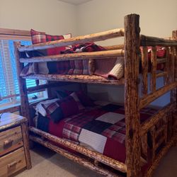Queen/Queen Log Bunkers For Sale
