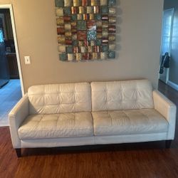Genuine Leather Couch And Art Frame 🖼️ 
