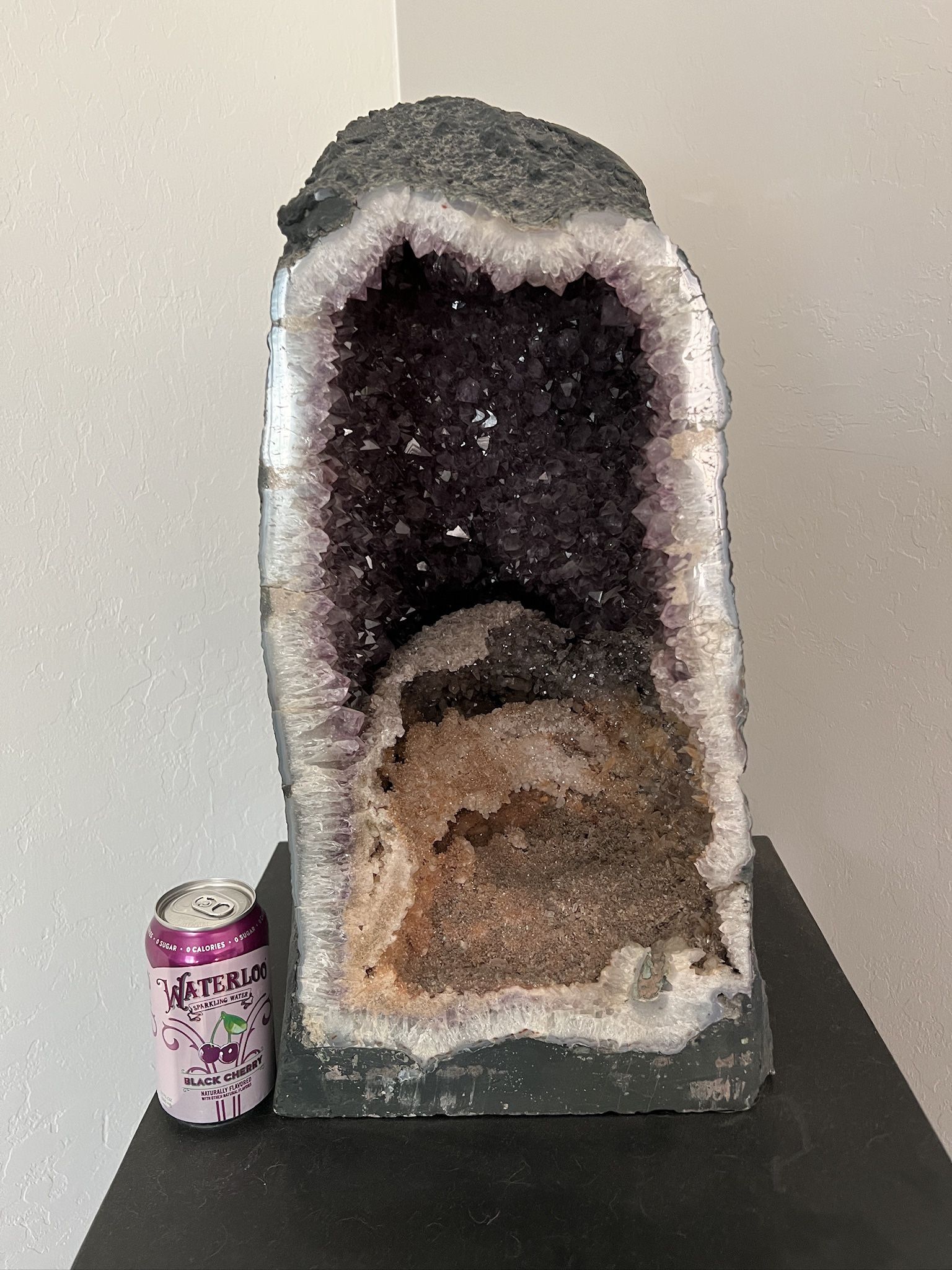 Brazilian Amethyst Citrine crystal Cathedral Geode Rock 21" T