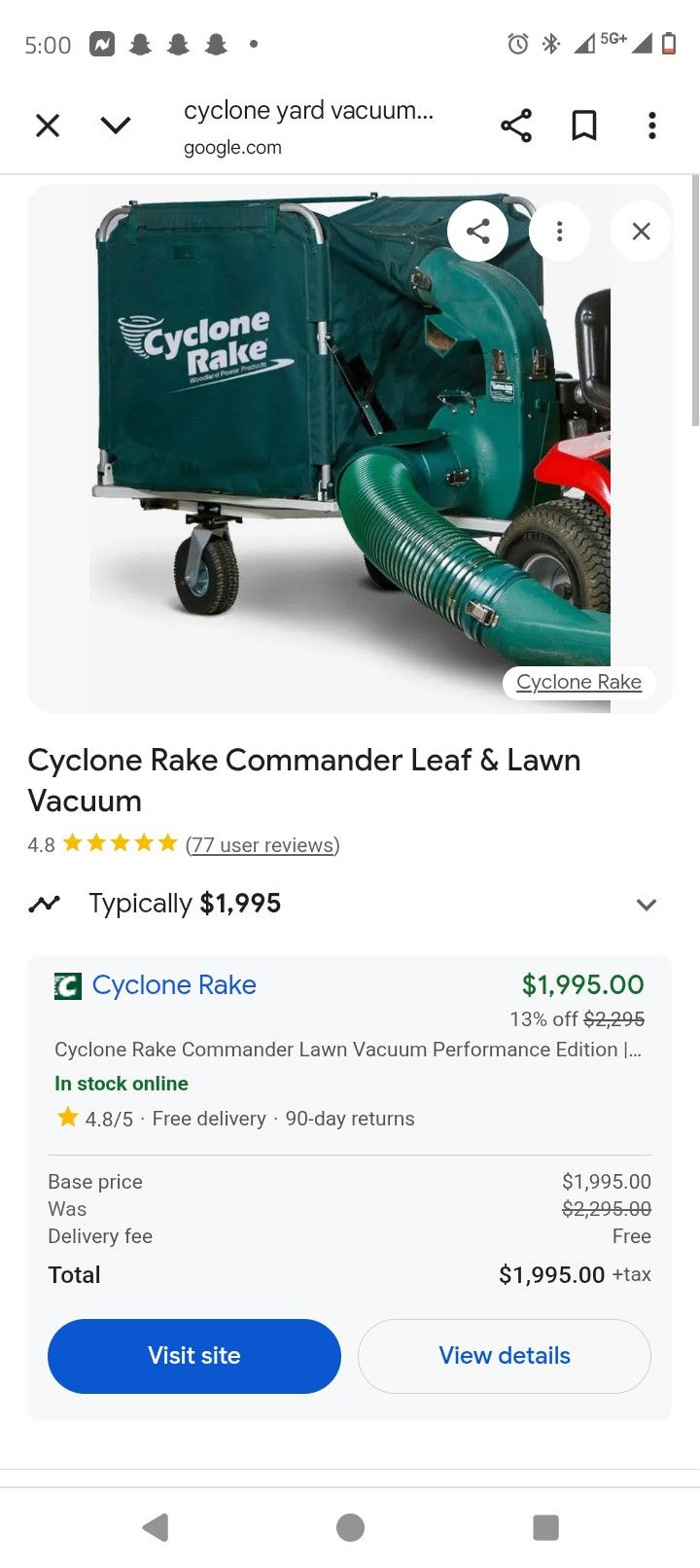 Cyclone Rake (Yard Vaccumn)
