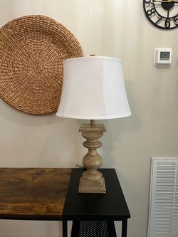 Farmhouse Table Lamp with White Shade , 💡 included , 3 ways switch light , only one