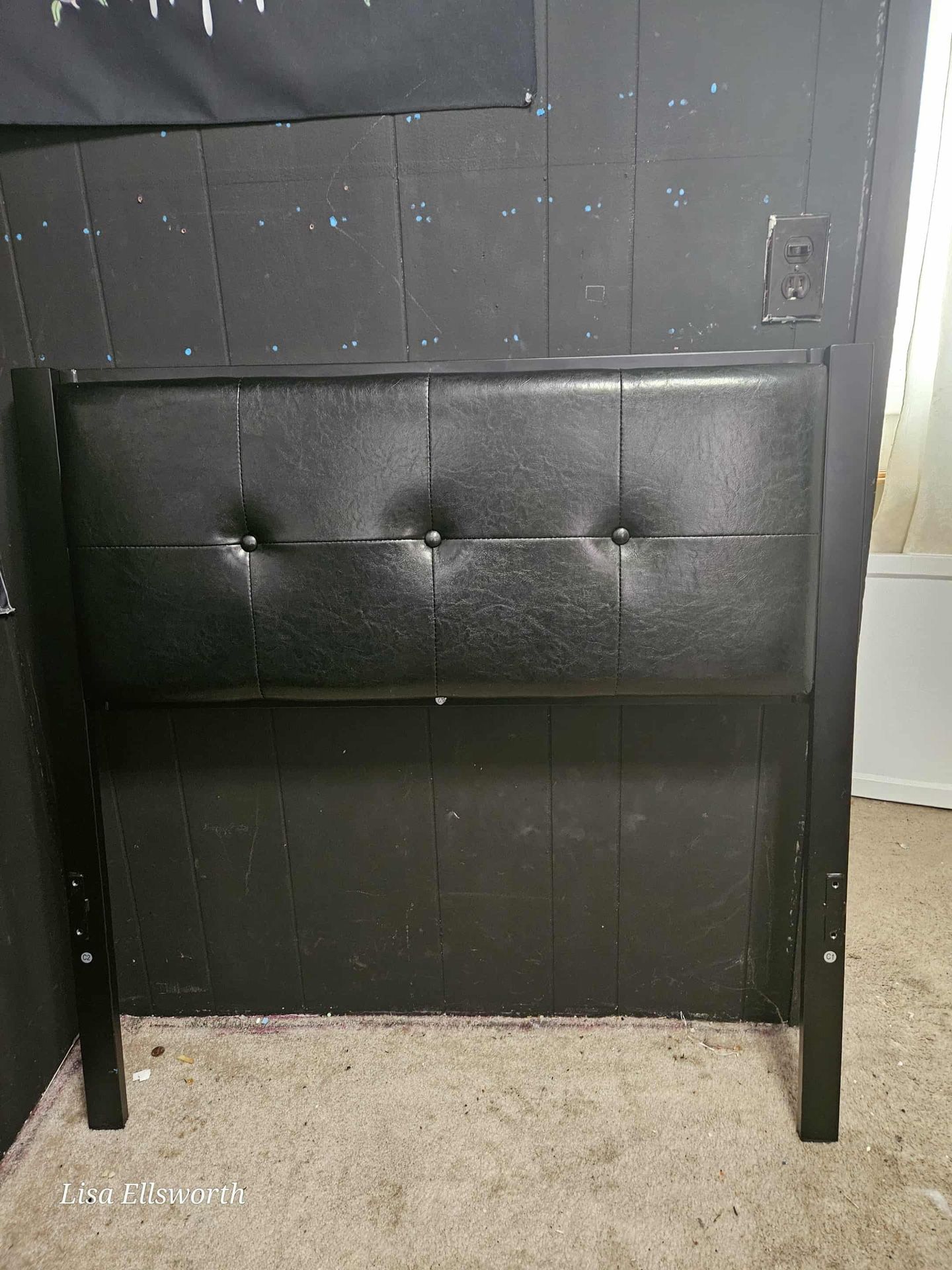 METAL TWIN BED FRAME WITH PADDED HEADBOARD