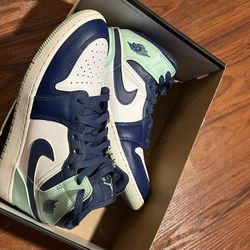 Nike Air Jordan 1 OG Navy Blue And Mint High