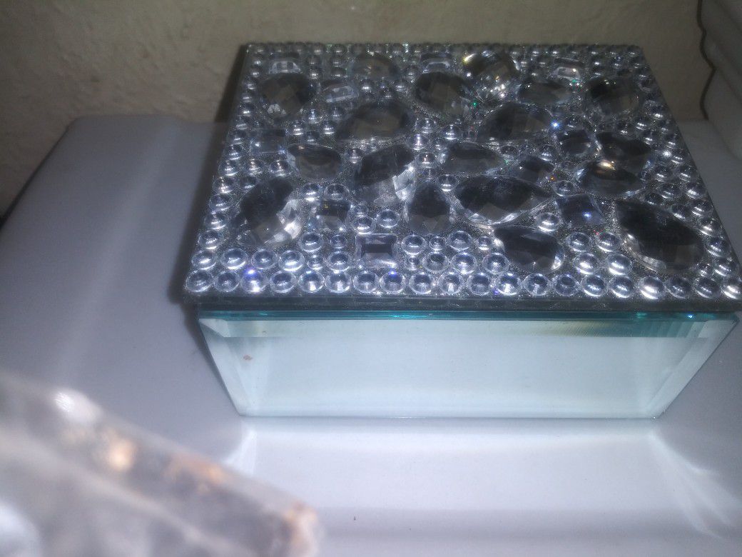 New Glass Jewelry Box $10