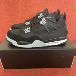 Jordan 4 Black Canvas Men Sizes 
