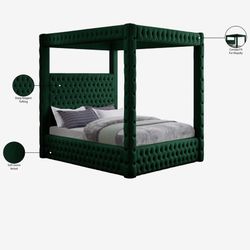 Bed Frame  Suede Green 