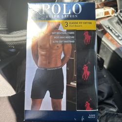 POLO Ralph Lauren BOXERS SIZE MEDIUM BLACK BRAND NEW IN PACKAGE 