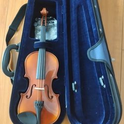 NEVER USED Junior Size Sz VIOLIN + Carrying CASE + EXTRA Strings INCLUDED 