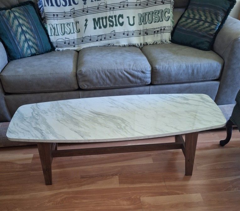 Handsome Marble Look Coffee Table