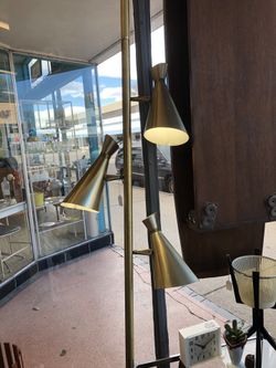 Mid century brass pole lamp
