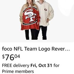 NEW 49ers REVERSIBLE THICK SWEATER/HOODIE 