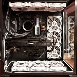 Ryzen 9 5900X, 128GB RAM, NZXT Z73 LCD, 9x Corsair QL Fans