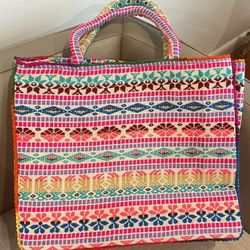 New Multi-colored Fabric Shoulder Bag Tote