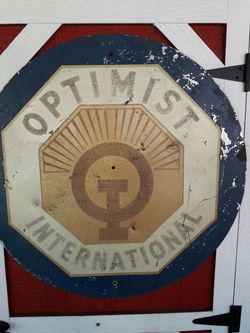 Vintage optimist sign