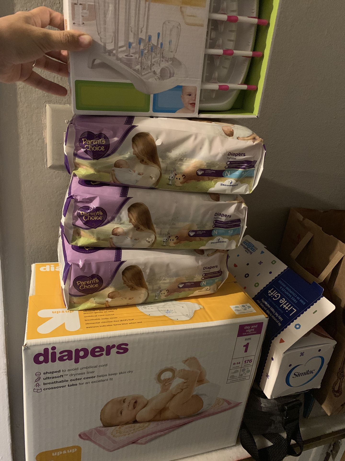 diapers and bottle holders