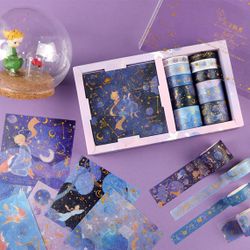 Set of 10 Washi Tape and 10 Stickers / Masking Tape for Scrapbooking
