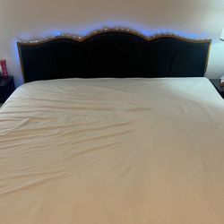 Elegant black king bed