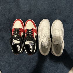 2 for 1 Deal. Nike Low Dunks “EMB ‘75th Anniversary - Bulls” & “Summit White” Size 10