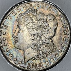1885 S Morgan Silver Dollar EF ~ Nice Natural Toning!