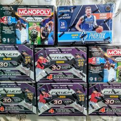 MLB & NBA Lot Of (8x) New & Factory Sealed Blaster Boxes 5 Blaster Of 2025 MLB Prizm ,2 NBA Prizm & 1 NBA Phoenix 