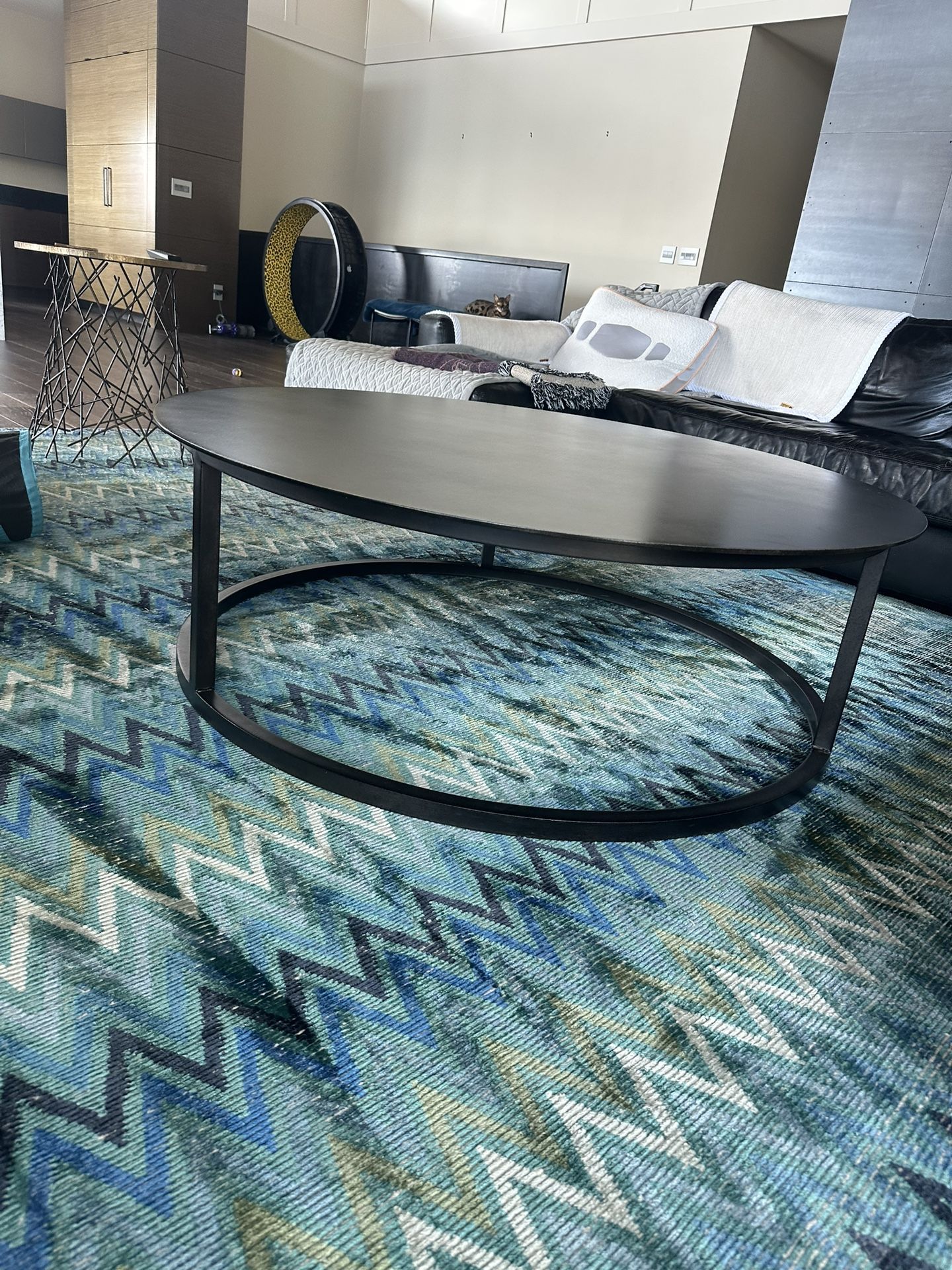 Restoration Hardware Black Steel Coffee Table
