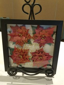 Poinsettia Christmas shadow box
