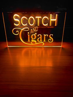 SCOTCH AND CIGARS LED NEON LIGHT SIGN 8x12