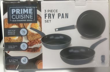 3 Piece Blue Diamond Fry Pan Set