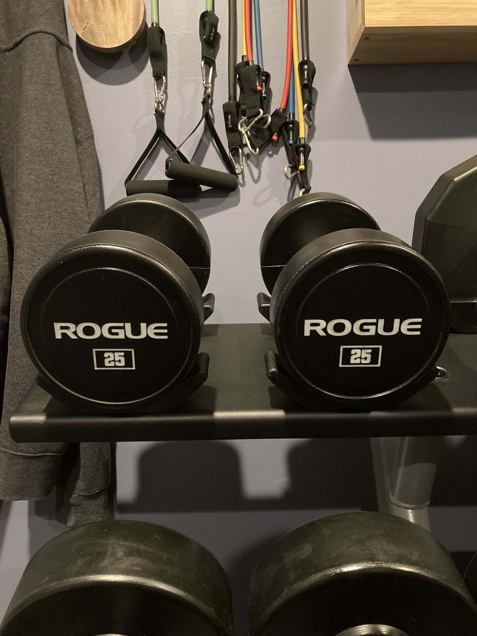 Brand New Pair Of 25 Lb Rogue Urethane Dumbbells