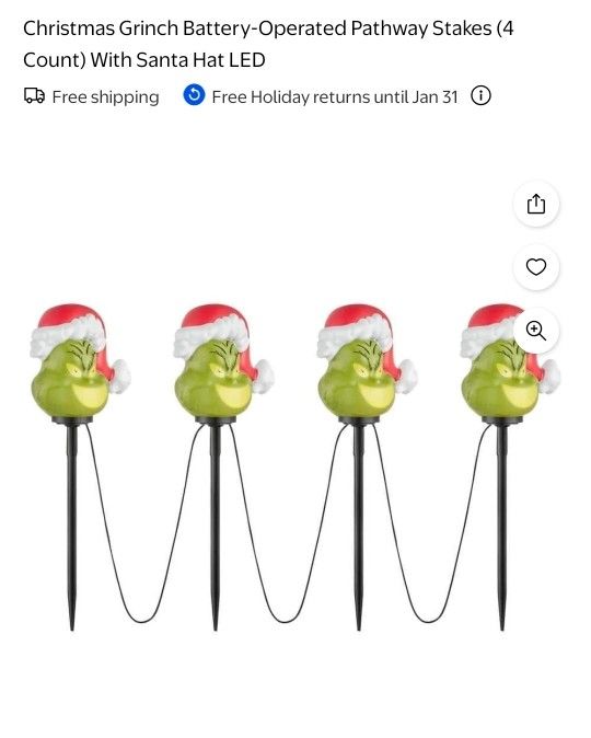 The Grinch Pathway Stakes Yard Decor Christmas Decoration Decoracion De Yarda Para Navidad
