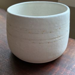 Unique handmade Matte white With Subtle Brown Lines ceramic Plant pot