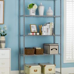 5 Shelf Wire Shelving Unit Garage Heavy Duty Height Adjustable Commercial Grade Utility Rolling