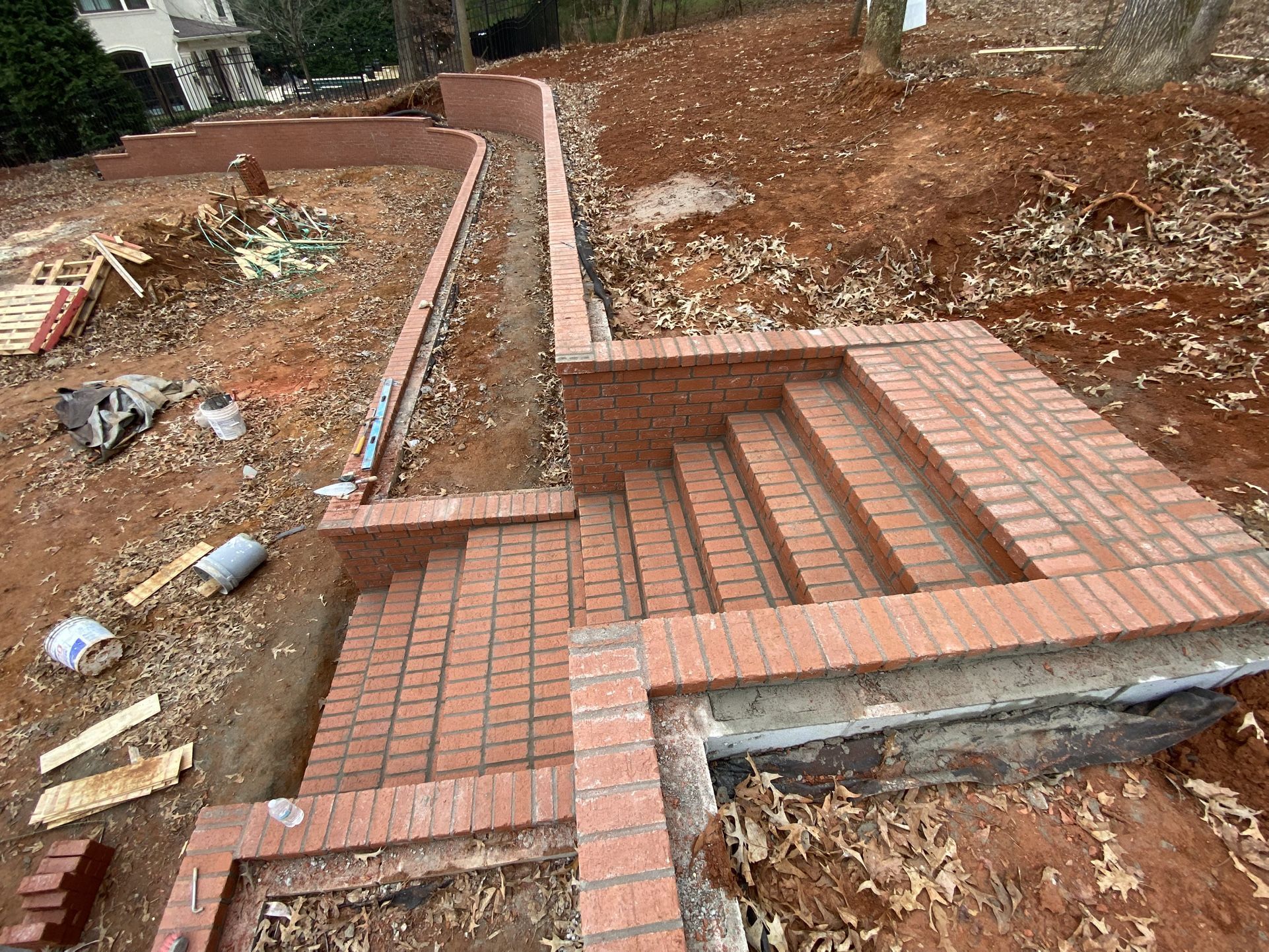 Red Brick Retaining Wall