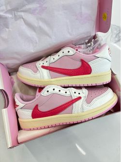 Jordan 1 Retro Low OG SP Travis Scott Sail Tropical Pink (PS) 1Y