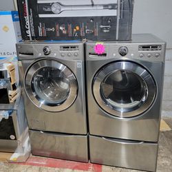 LG Front Load Washer And Electric Dryer Set With Pedestals Working Perfectly 4-months Warranty 