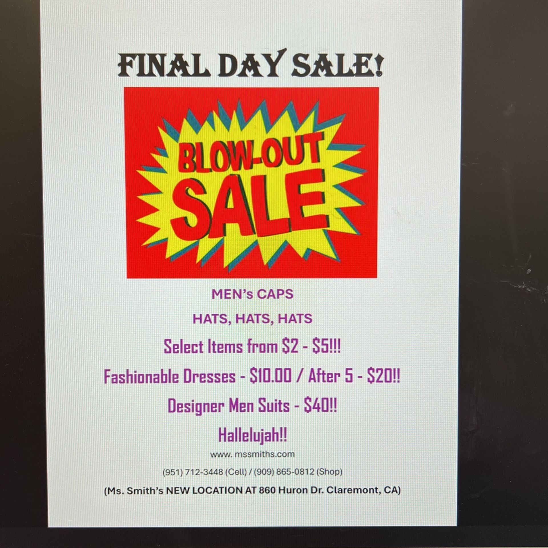 FINAL DAY SALE!