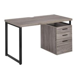 Contemporary Home Office Wooden Writing Computer Desk w/ Reversible File Cabinet 47" x 22" x 28"H