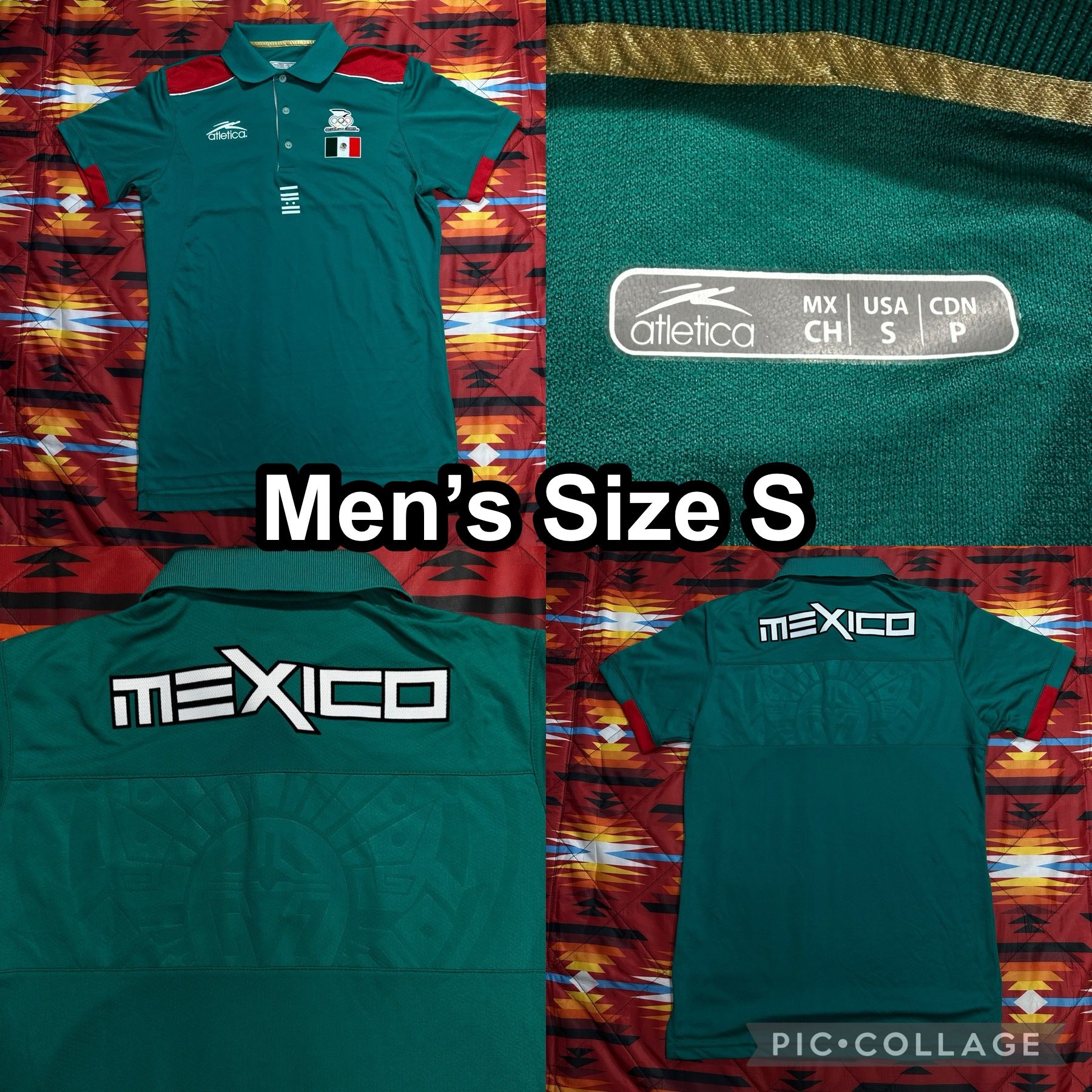 Comite Olimpico Mexicano Atletica Football Soccer Green Mexico Jersey Size Small