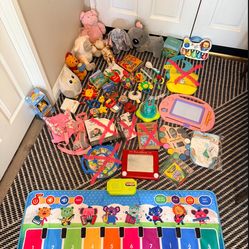 Like New Baby Toddler Plush Stuffed Animals Pianos Paint Bowl  Music Etch a Sketch