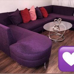 3 Piece U Sectional Sofa With Round Chaise - Muebles Modernos 