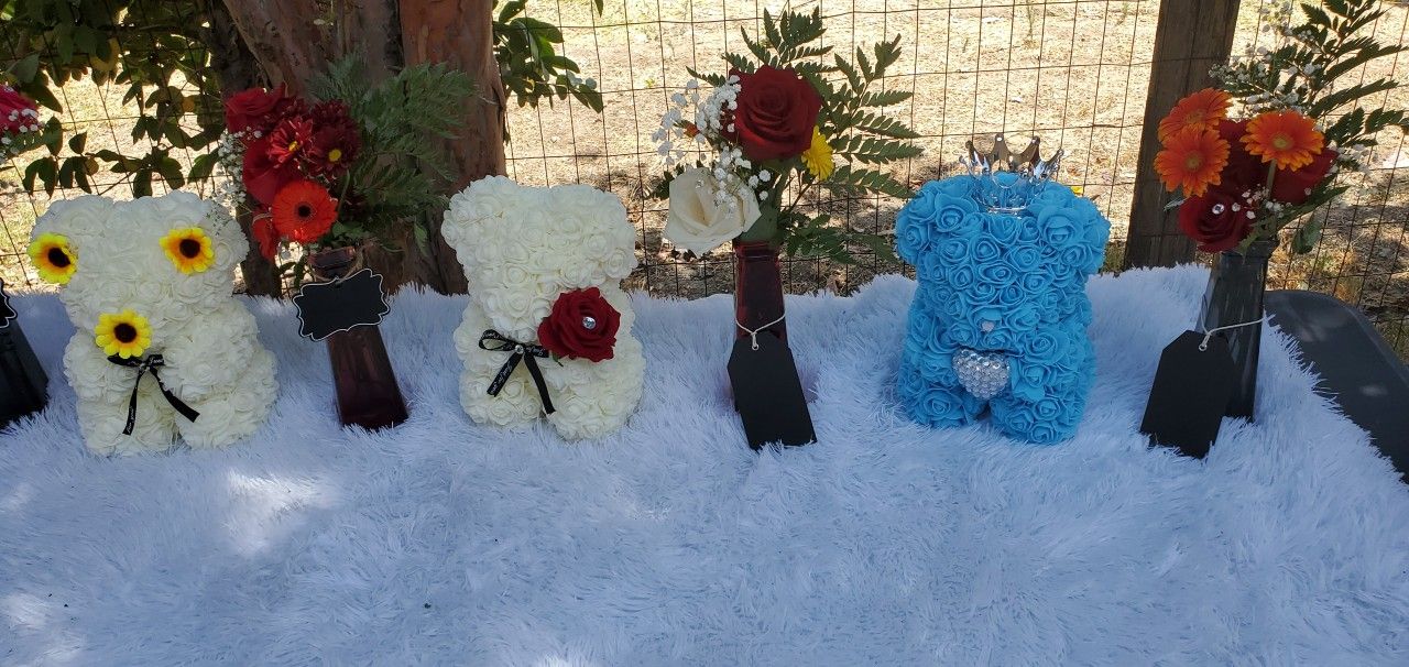 Small rose bear bundle set 💛
