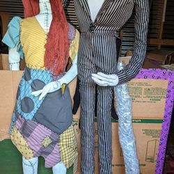 The Nightmare Before Christmas 6' Jack And 5' Sally  Posable Dolls