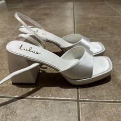 Lulus Ivory Platform Ankle Strap Heels - Never Used