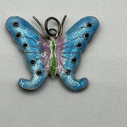 Vintage Butterfly Enamel Charm