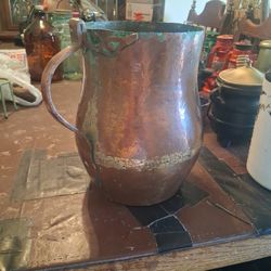 Antique Vary Old Copper Pitcher