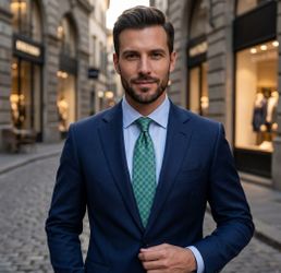 ​👔 Nordstrom Rack Men’s Green Geometric Necktie