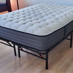 Newer Full Sealy Posturepedic Performance 11" Mattress with Zinus Smartbase Platform Bed Frame