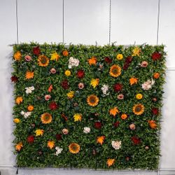 Artificial Flower Wall Backdrop 7×7 ft