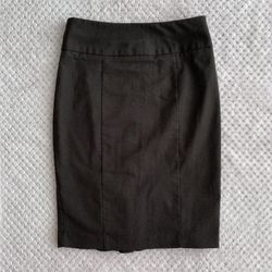 BCX Brown Ruffle Back Pencil Skirt